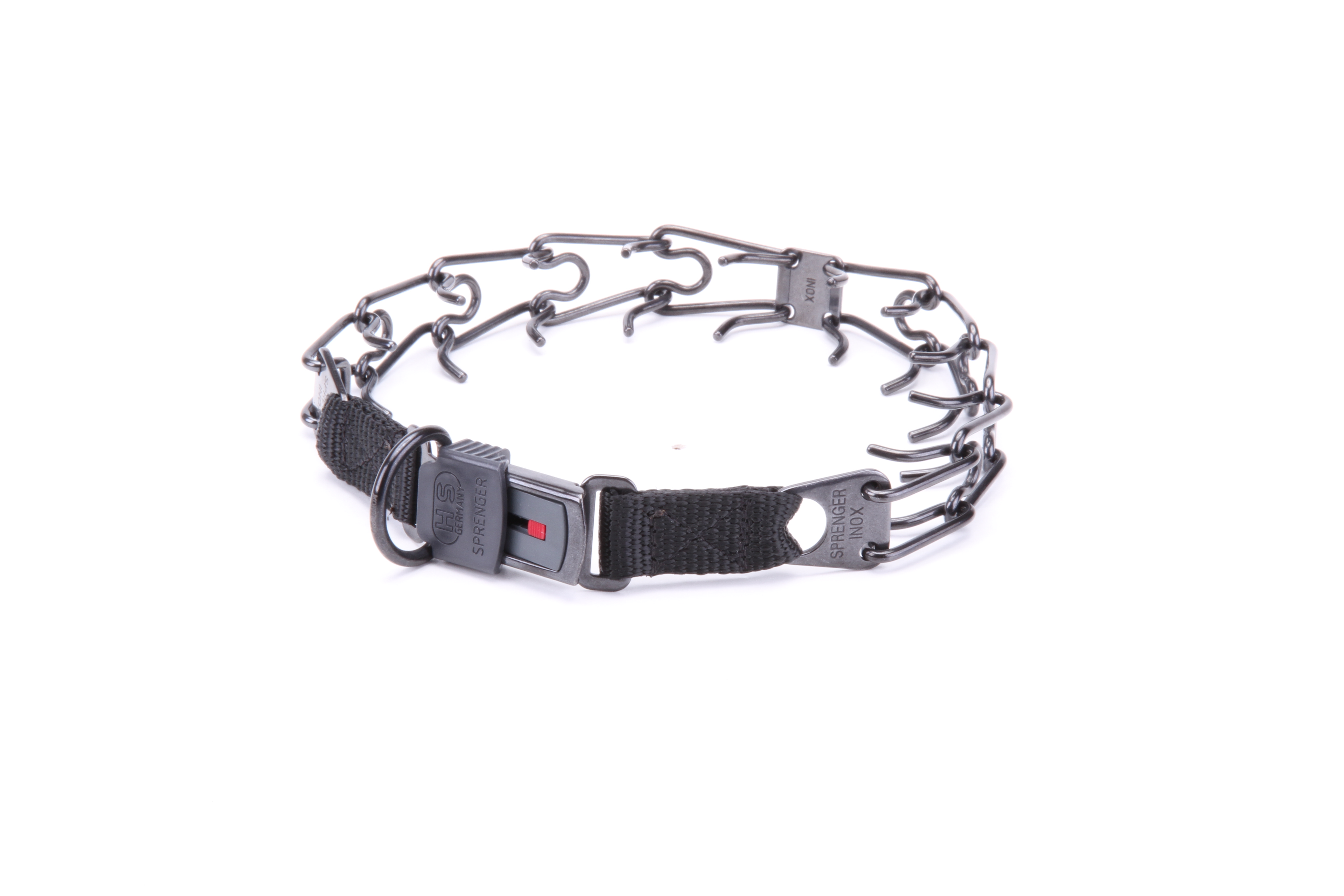Stahl Dressurhalsband mit Clickverschluss